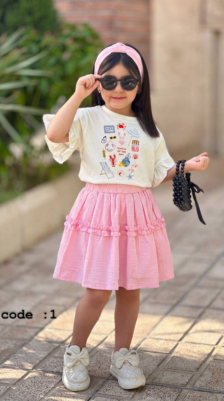 🎀 ست بلوز دامن دخترونه سامر از 3 الی 10 سال