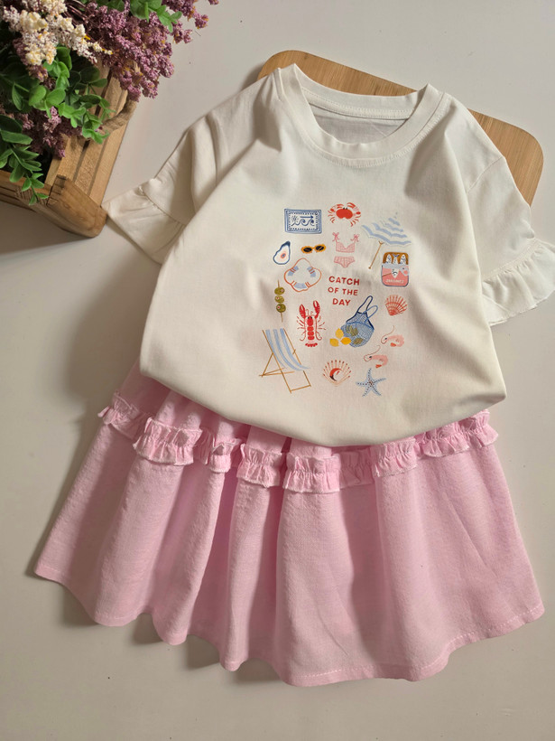 🎀 ست بلوز دامن دخترونه سامر از 3 الی 10 سال