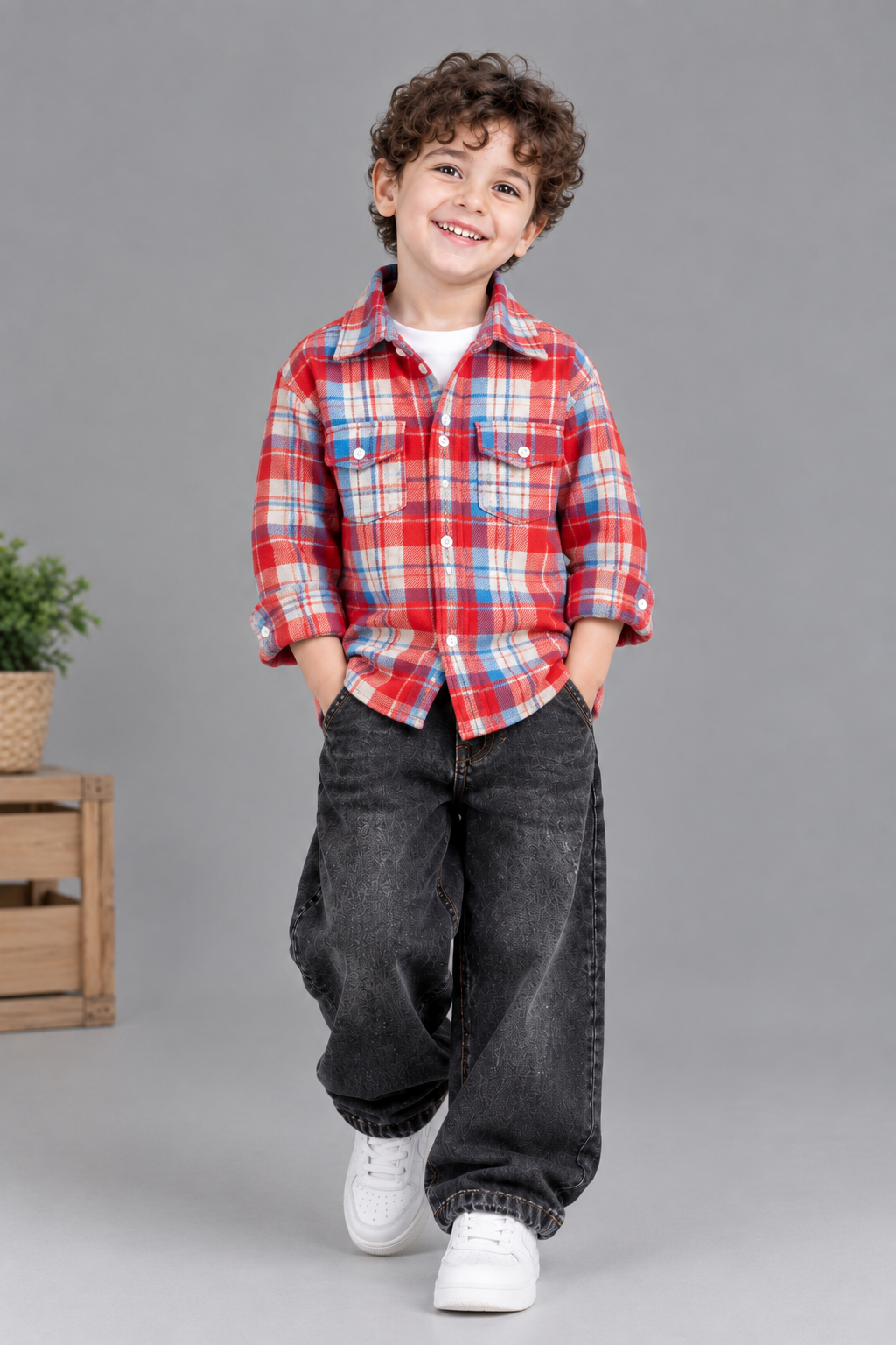 شاکت پشمی ضخیم با شلوار جین از 2 الی 9 سال